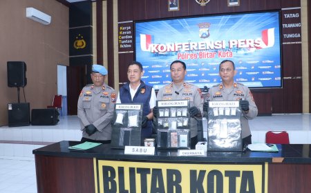 Wujudkan 'Zero Narkoba', Polres Blitar Kota Ungkap Sejumlah Kasus Narkotika dan Amankan Tersangka Pengedar